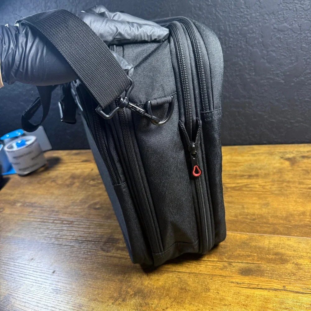KROSER Laptop Briefcase Black Nylon Messenger Bag Mens Large 17.3 Inch